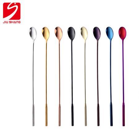 Stainless steel long handle drink spoon bar spoon,multifunctional drink spoon bar spoon 