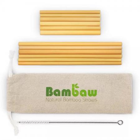 Customized Logo Reusable Bamboo Drinking Straw 